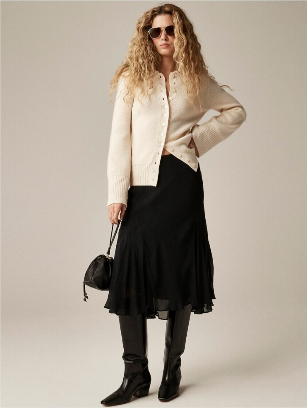 J.Crew Gwyneth Flounce-Hem Slip Skirt in Chiffon